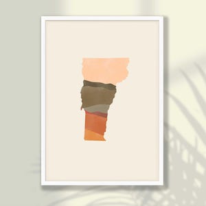 Boho Vermont State Map Poster - Vermont State Wall Art, Travel Print, Vermont Print, Vermont Wall Decor -FRAME,CANVAS