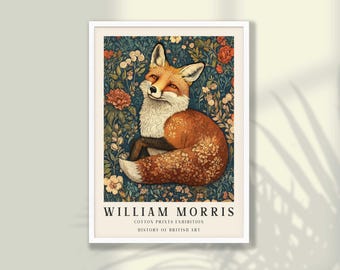 William Morris Fox Poster - Mid Century Exhibition Print