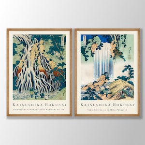 Japanese Prints Set of 2 No4 - Japanese Wall Art, Hokusai Prints, Japanese Poster, Japanese Woodblock, Hokusai Wall Art, Japanese Decor