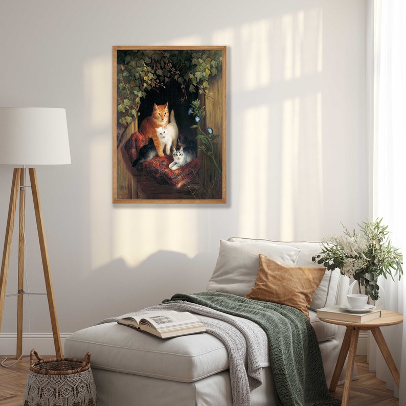 Vintage Cat With Kittens Art Print: Henriëtte Ronner Cat Lover Gift - Etsy
