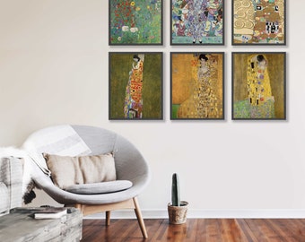 Gustav Klimt Prints Set of 6 - Gallery Wall Set, Gustav