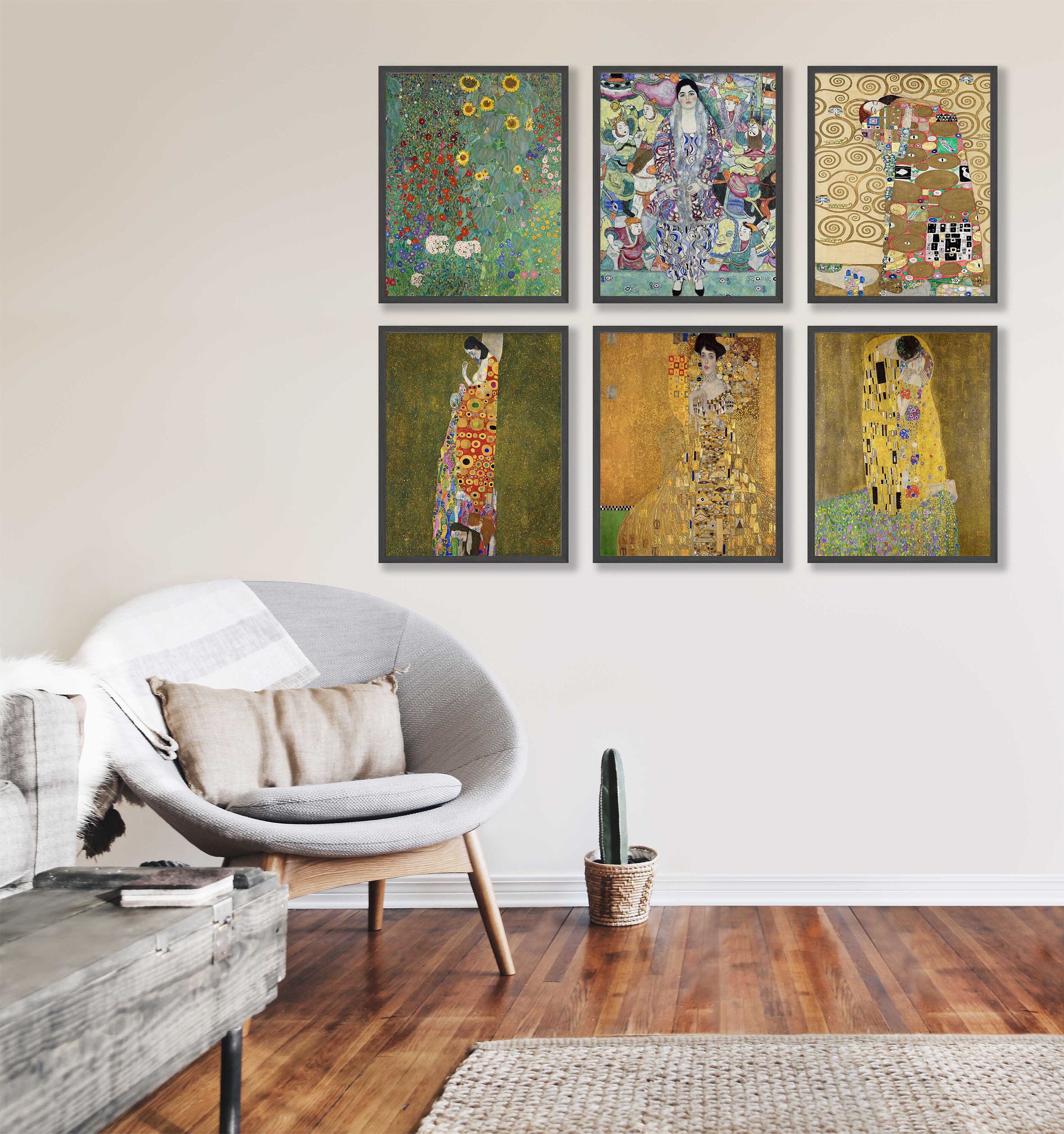 人気ブランドの新作 of Set Prints Klimt Gustav 6 Gustav Set, Wall Gallery - その他