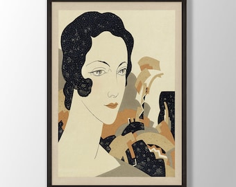 Vintage modetijdschriftomslag 1921 Art Print: modern interieur