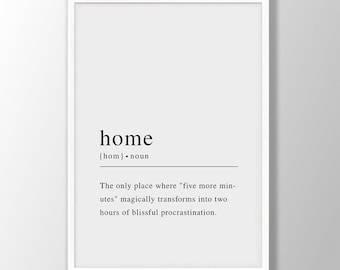 Home Definition Print: Minimalist Family Wall Art