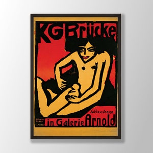 Ernst Ludwig Kirchner Kunstdruck - Die Brücke, Expressionistische Kunst, Kirchner Wandkunst, Kirchner-Ausstellung, Museum Poster, Moderne Hauskunst