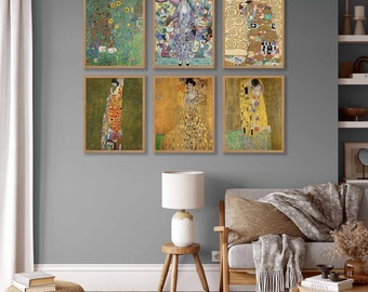KLIMT 6 Posters セット Gustav Klimt Art Prints: Gallery Wall Set of 6 - Etsy