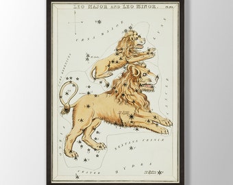 Leo Zodiac Art Print - Vintage Astrology Poster
