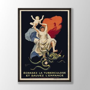 Écrasez La Tuberculose (1911) by Leonetto Cappiello - Cappiello Poster, Vintage Print, Art Nouveau Poster, Vintage Advertisement,Retro Decor
