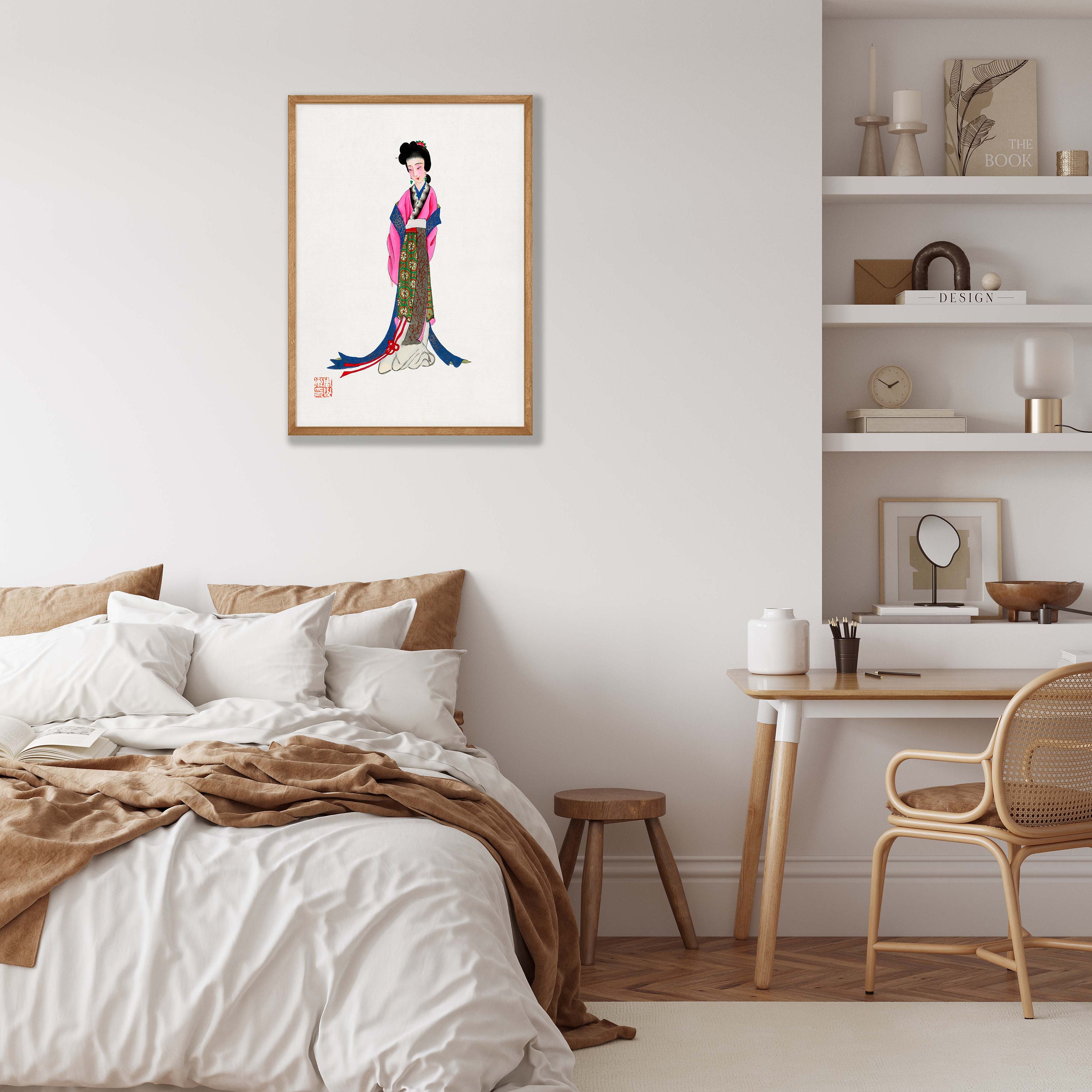 Japanese Geisha Art Print: Vintage Woodblock Style - Etsy