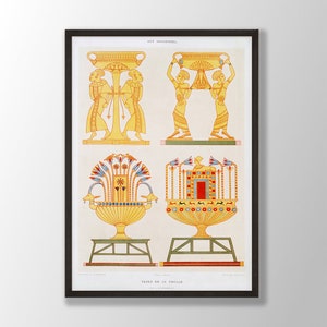 Egyptian Art Print by Émile Prisse d&#39;Avennes | Egyptian Wall Art, Egyptian Decor, Ancient Egypt Poster, Mythology Print, Egyptology Gift