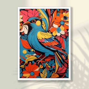 Bird Poster No2 - Bird Wall Art, Bird Illustration, Bird Lovers Gift, Animal Art Print, Animal Wall Decor, Nursery Wall Decor