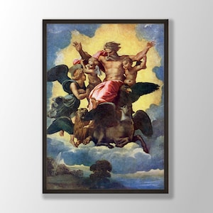 Raphael Art Print - Ezekiel's Vision 1518, Raphael Prints, Raphael Wall Art, Art Nouveau Prints, Art Reproduction Print, Raphael Exhibition