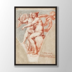 Venus and Cupid Print - Pieter van Lint Print, Mythology Wall Decor, Pieter van Lint Poster, Pieter van Lint Wall Art,Art Reproduction Print