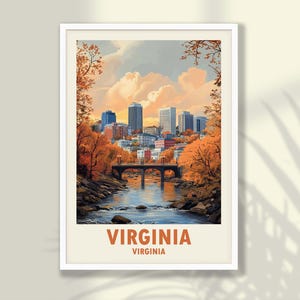 Virginia Travel Poster - Virginia Print, Travel Print, Travel Decor, Virginia Wall Art, Virginia Poster - FRAME and CANVAS