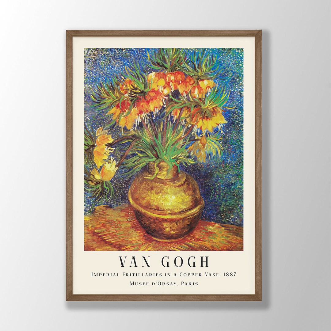 ゴッホの版画：銅の花瓶に入ったヒメヒオウギ - Etsy 日本