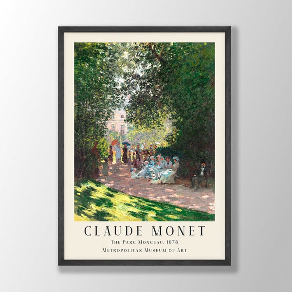 Claude Monet Art Print | The Parc Monceau, Monet Wall Art, Art Nouveau Prints, Monet Exhibition Art, Farmhouse Decor, Kitchen Print