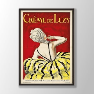 Crème De Luzy (1919) by Leonetto Cappiello - Cappiello Poster, Vintage Art Print, Art Nouveau Poster, Vintage Advertisement, Retro Decor