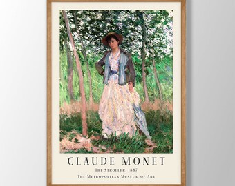 Claude Monet 'The Stroller' Art Print: Restored Impressionist Painting