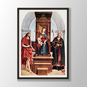 Raphael Art Print - Ansidei Madonna 1505, Raphael Prints, Raphael Wall Art, Art Nouveau Prints, Art Reproduction Print, Raphael Exhibition