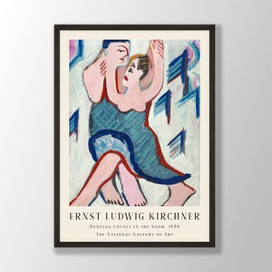 Ernst Ludwig Kirchner Art Print - Dancing Couple in the Snow, Expressionist Art, Kirchner Wall Art, Kirchner Exhibition, Museum Poster