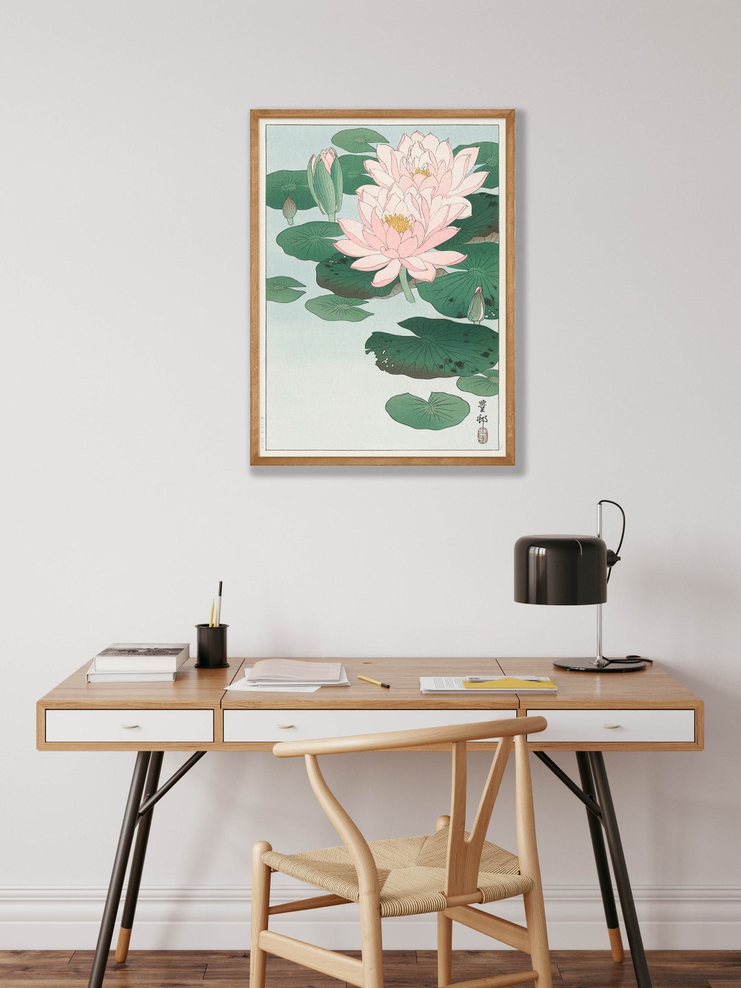 Japanese Water Lily Art Print - Ohara Koson Pink Botanical Wall Art - Etsy