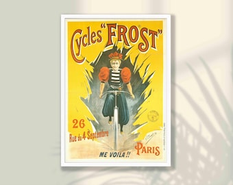 Poster vintage di bicicletta in stile Art Nouveau - Pubblicità Cycles Frost