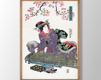 版画、英泉 渓斎英泉芸者版画: ヴィンテージ日本の木版画 - Etsy 日本