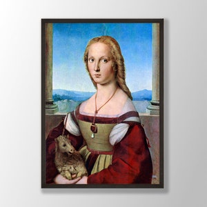 Raphael Art Print - Young Woman with Unicorn, Raphael Prints, Raphael Wall Art, Renaissance Wall Art, Art Reproduction, Raphael Exhibition