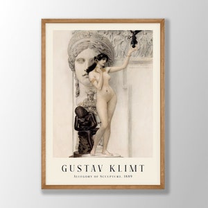 Lámina artística de Gustav Klimt: Alegoría de la escultura, calidad de galería