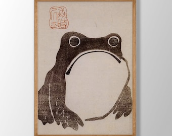 Japanese Frog Print by Matsumoko Hoji: Vintage Asian Decor