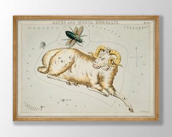 Aries Zodiac Art Print - Vintage Astrology Poster
