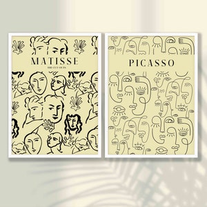 Henri Matisse and Picasso Prints Set of 2 - Matisse Poster, Matisse Wall Art, Picasso Poster, Gallery Wall Art, Museum Exhibition Art