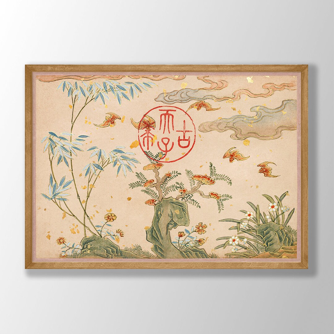 Japanese Flower Print - Farmhouse Decor, Japanese Flower Art, Japanese ...