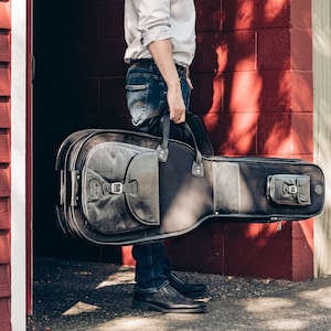 Double Electric Bass Bag - Black Buffalo & Canvas