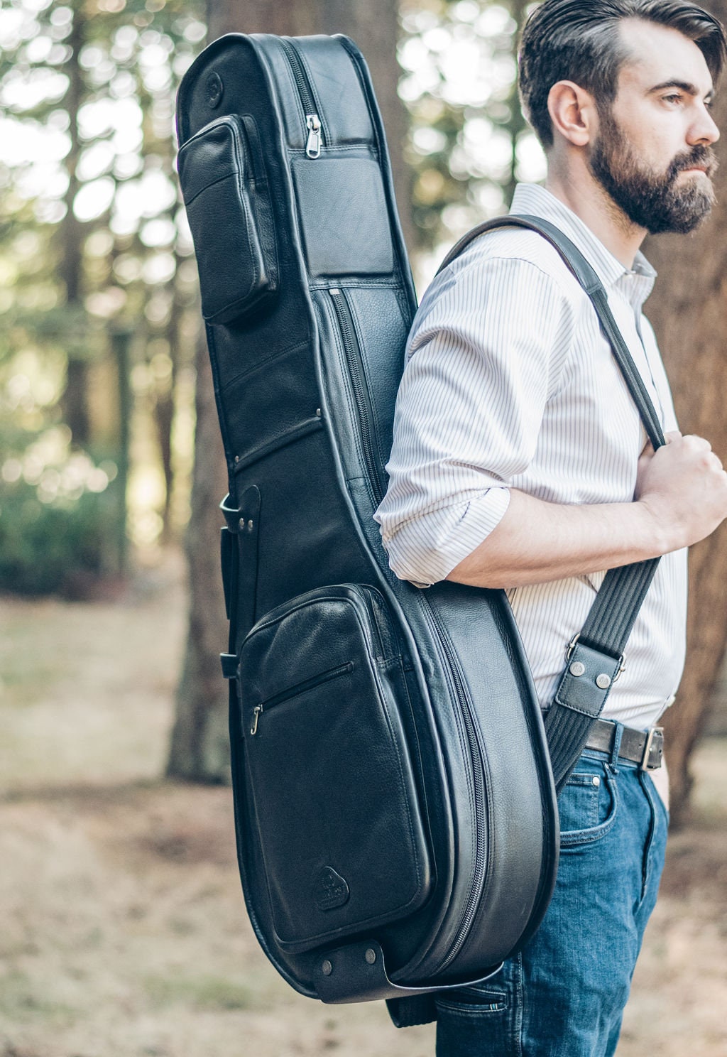 Les Paul Guitar Bag Black Top Grade Nappa Etsy