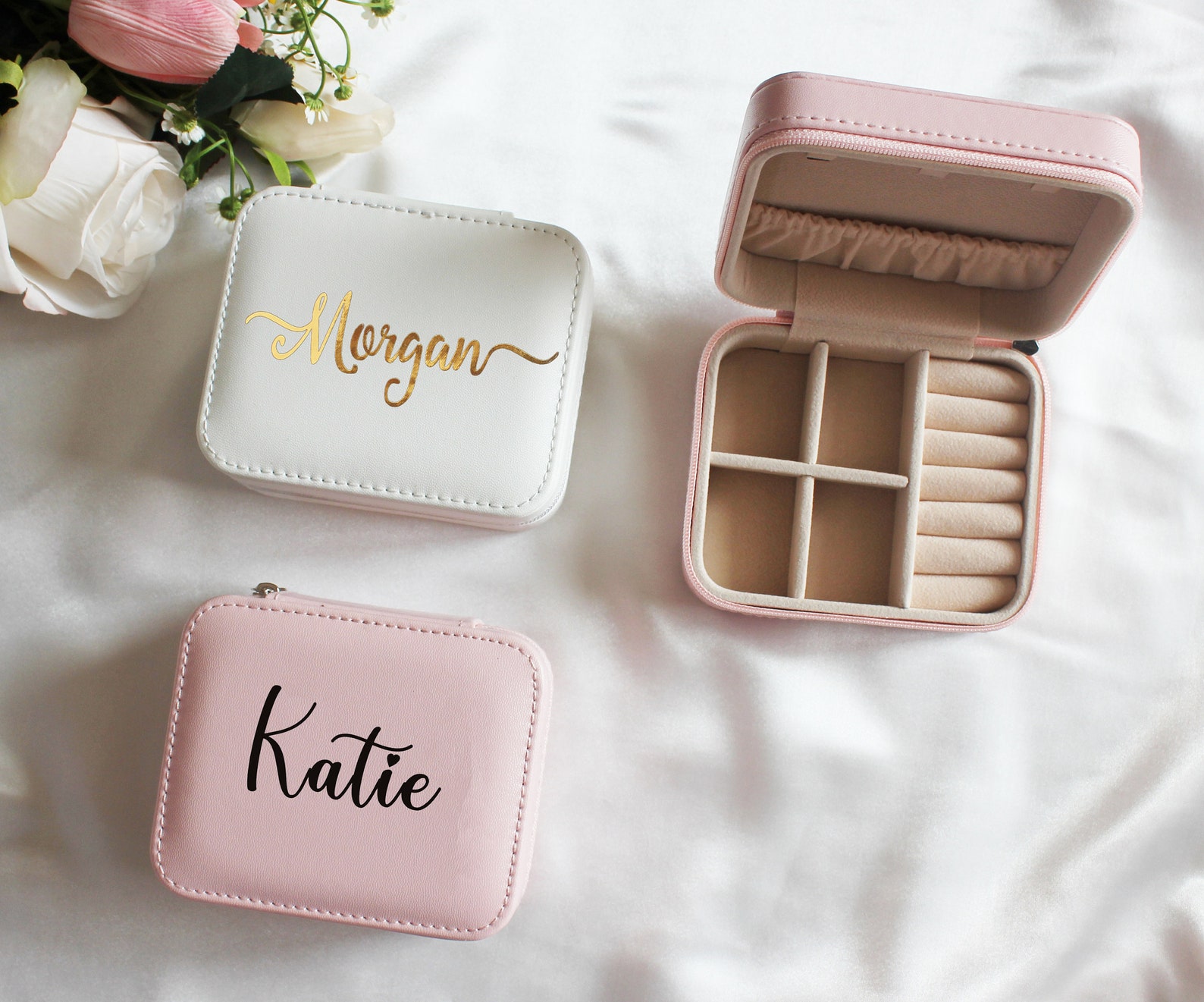 Personalized Jewelry Box Travel Jewelry case Bridesmaid Etsy