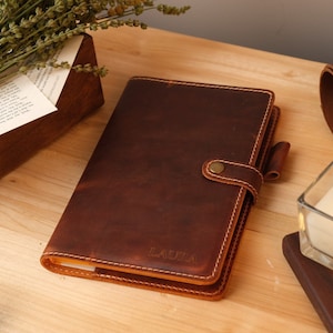 Journal personnalisé en cuir, carnet en cuir, couverture de journal gravée personnalisée, journal A5 en cuir rechargeable, cadeau fête des pères