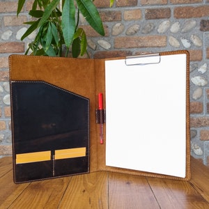Porte-documents en cuir personnalisé, protège-documents en cuir, organiseur/mallette en cuir, cadeau d'anniversaire pour lui/elle