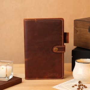 Personalized Leather Journal: Refillable Notebook with Pen Holder
