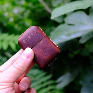 Personalized Leather Zippo Case, Leather Zippo Cover,  Birthday Gift For Him