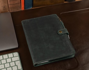 Leather Notebook  Personalized, Engraved A5 Refillable Notebook, Father's Day Gift