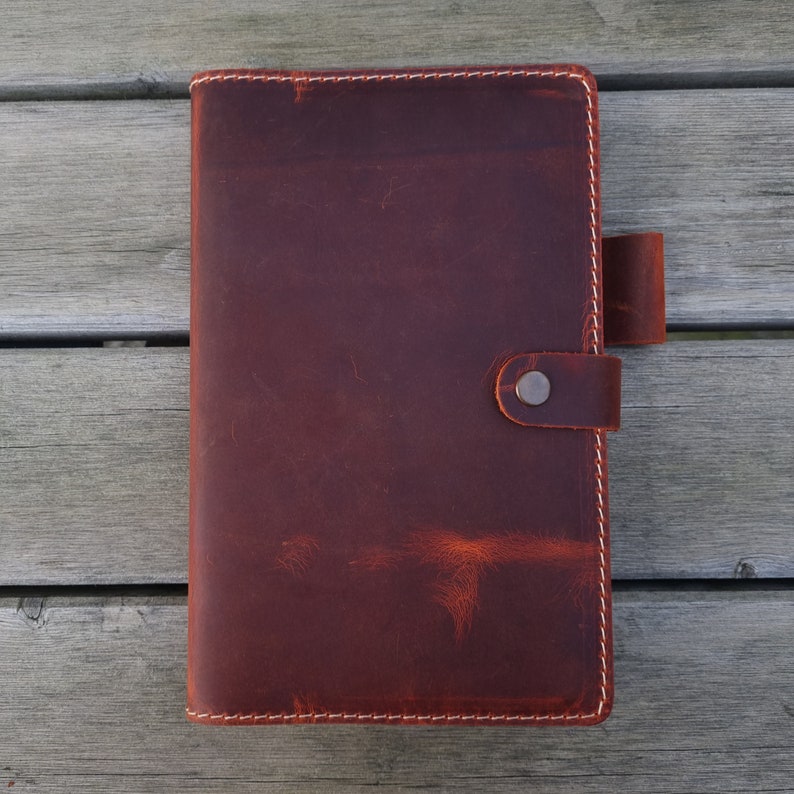 Personalized Refillable Leather Journal, Leather Notebook Cover, Travel Journal, Mothers Day Gift, Birthday Gift Notebook Included Red Brown