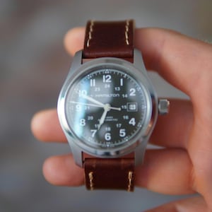 Leather Watch Strap,  22 mm Leather Watch Strap, Leather Watch Band, Leather Anniversary Gift for Him