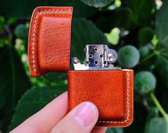 Leather Zippo Case, Leather Zippo Cover, Zippo Classic, Wet Molded Leather Zippo Case, Vegtanned Zippo Case, Zippo Classic Cover