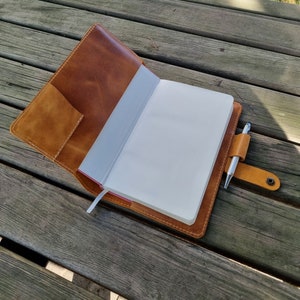 Personalized Refillable Cowhide Leather Journal, Leather Notebook Cover, Travel Journal, Mothers Day Gift,Corporate Gift Notebook Included image 7