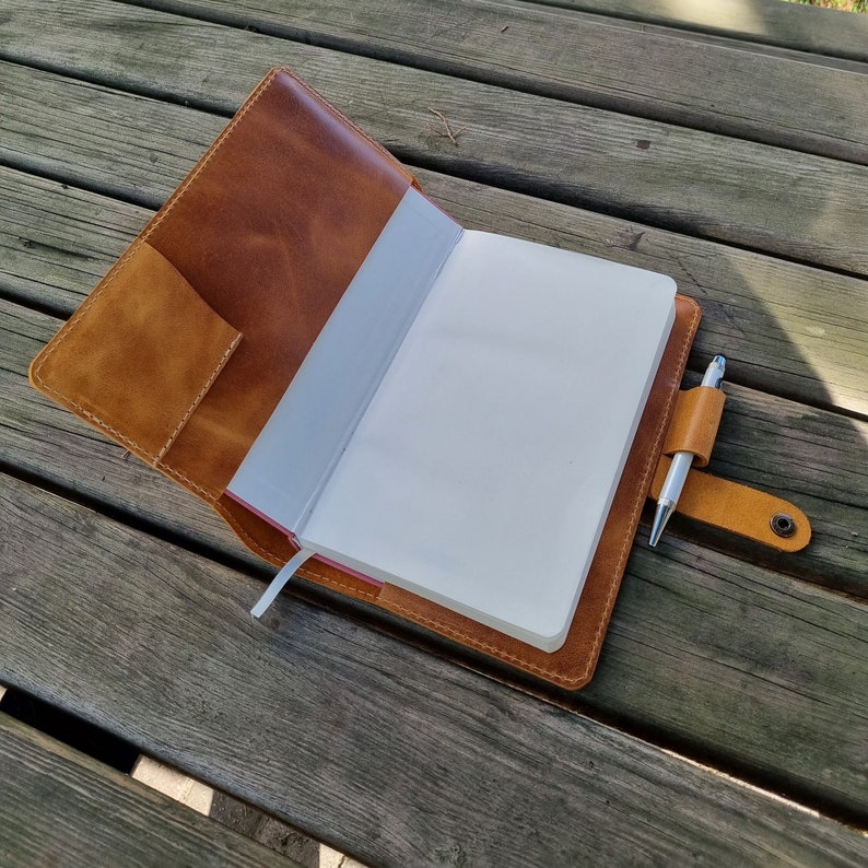 Personalized Refillable Cowhide Leather Journal, Leather Notebook Cover, Travel Journal, Mothers Day Gift,Corporate Gift Notebook Included image 7