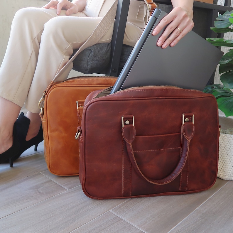 Leather Satchel Bag, Laptop Bag Women, Leather Messenger Bag, Briefcase, Boss Gift, Lawyer Gift, Mothers Day Gift image 3
