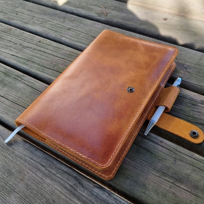 Personalized Refillable Leather Journal, Leather Notebook Cover, Travel Journal, Mothers Day Gift, Corporate Gift Notebook Included image 6