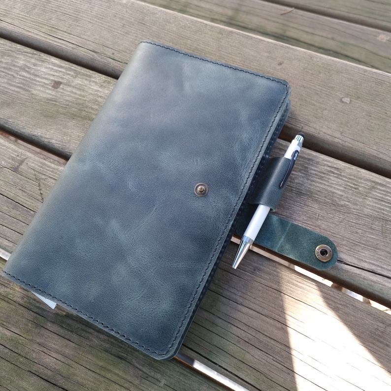 Personalized Refillable Leather Journal, Leather Notebook Cover, Travel Journal, Mothers Day Gift, Corporate Gift Notebook Included Green