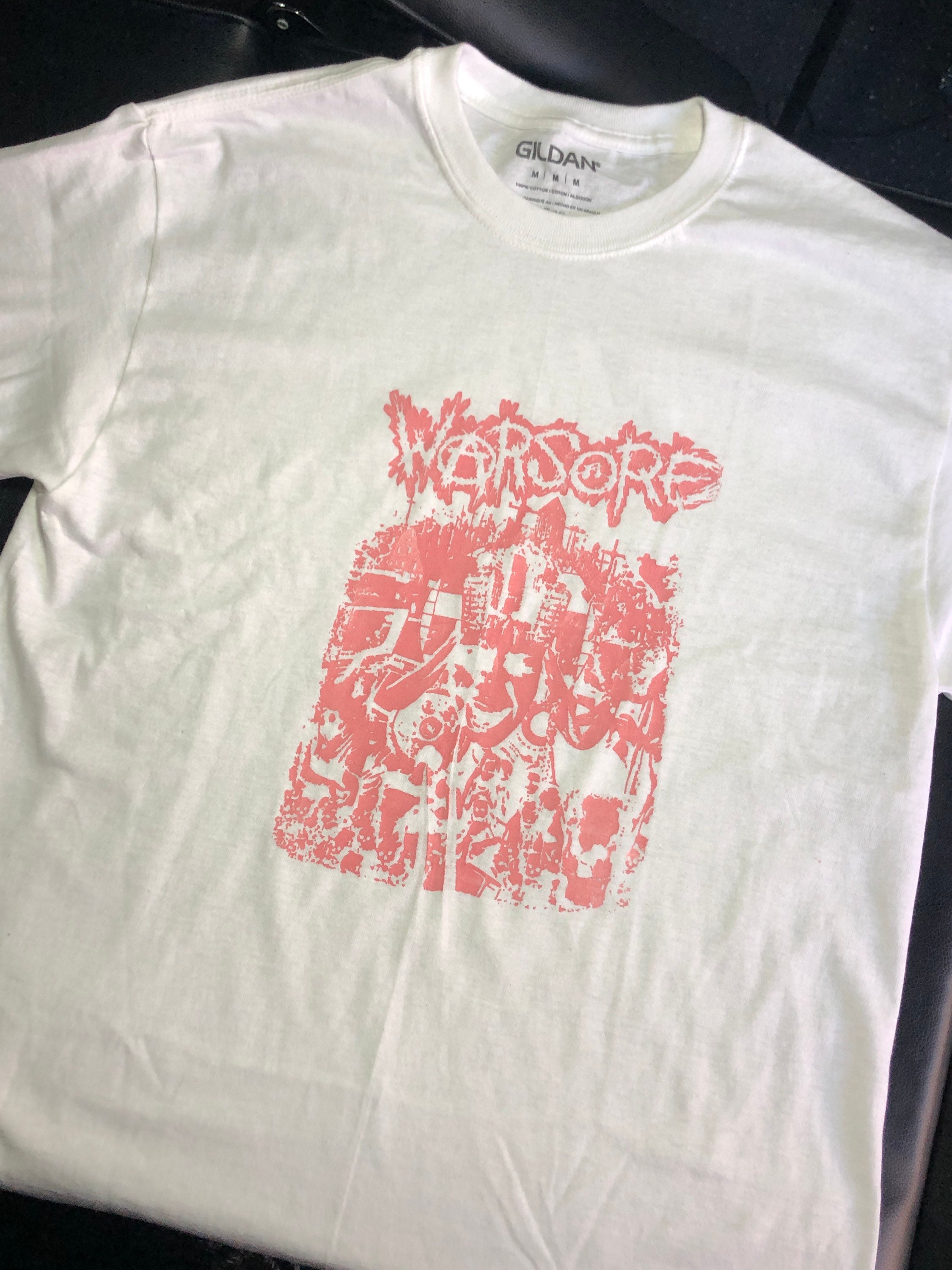 Warsore Logo Tee Pink on White | Etsy